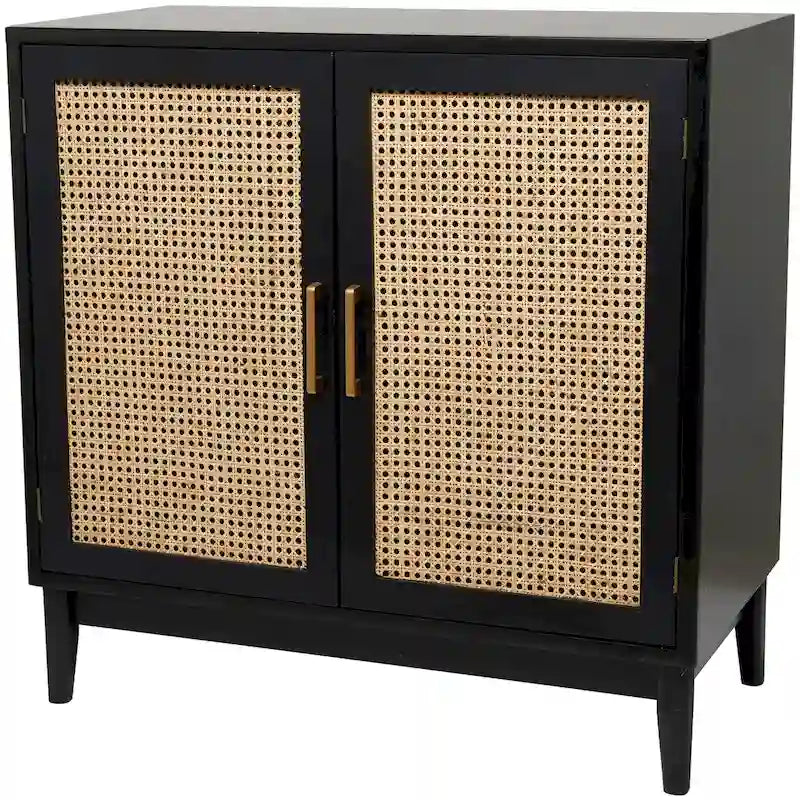 2-Door Cane Cabinet with Shelf