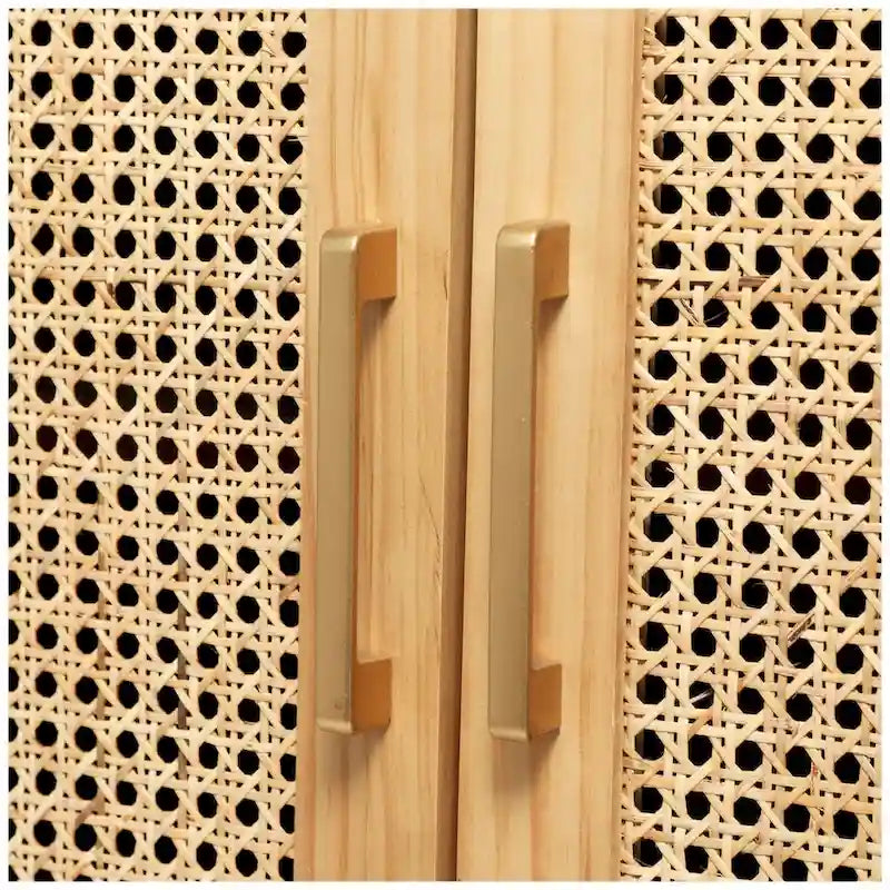 2-Door Cane Cabinet with Shelf