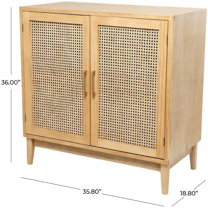 2-Door Cane Cabinet with Shelf