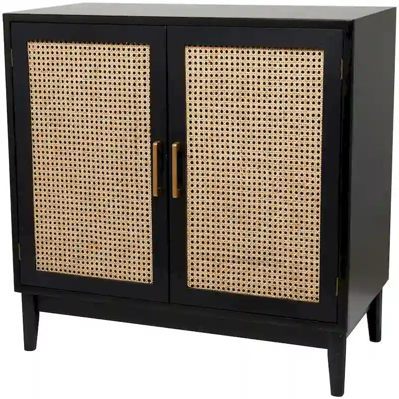 2-Door Cane Cabinet with Shelf