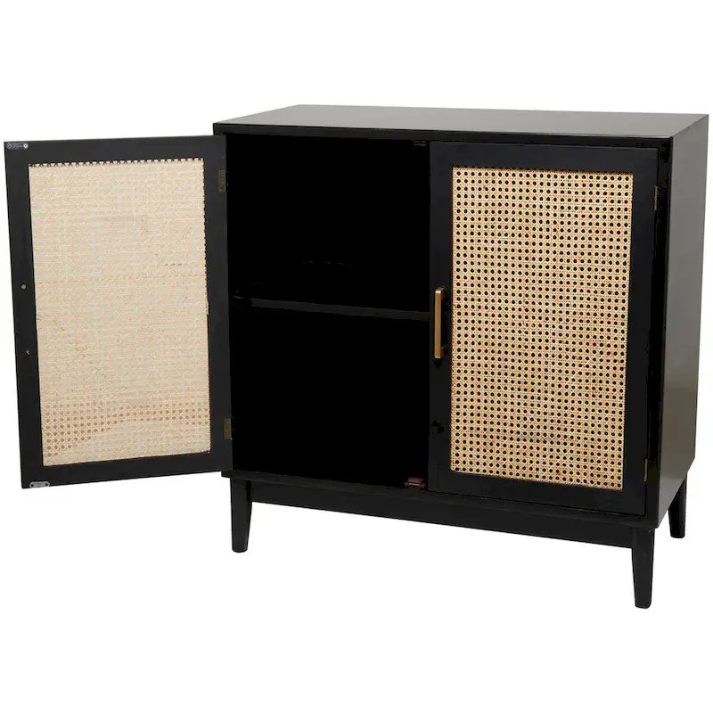 2-Door Cane Cabinet with Shelf