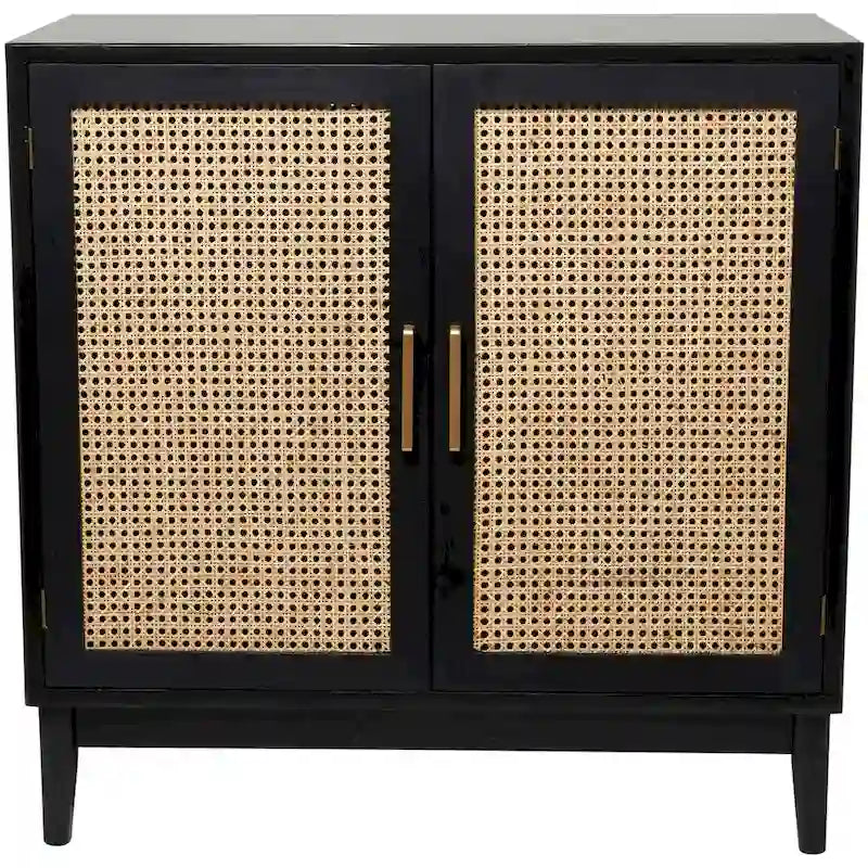 2-Door Cane Cabinet with Shelf