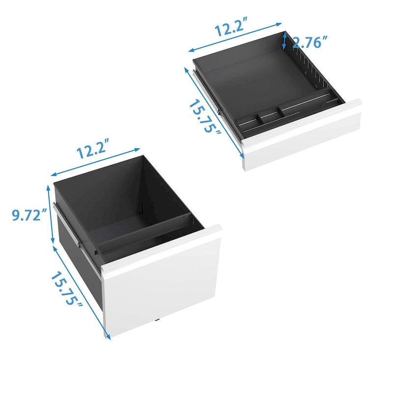 3 Drawer Mobile File Cabinet with Lock,Metal Filing Cabinets for Home Office Organizer Letters/Legal/A4,Fully Assembled