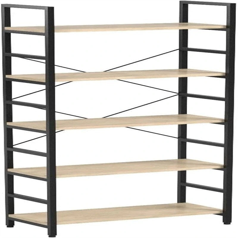 Natural Teak and Black Kitchen Base Cabinet Set, 15 ft Wide, 174 x 24 in