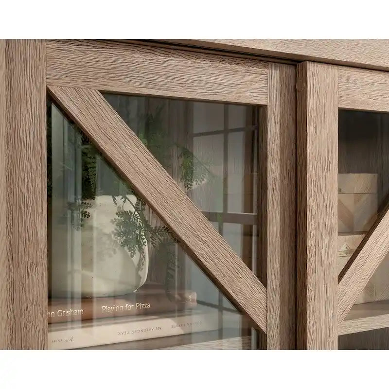 Sliding-Door Filing Bookcase in Brushed Oak