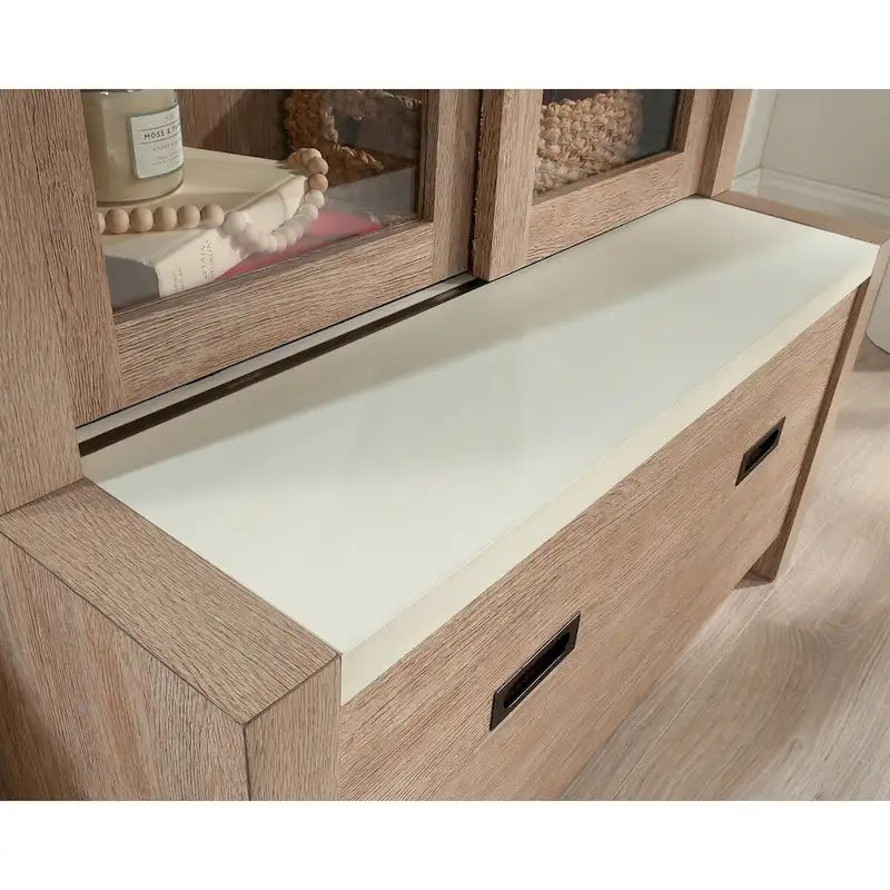 Sliding-Door Filing Bookcase in Brushed Oak