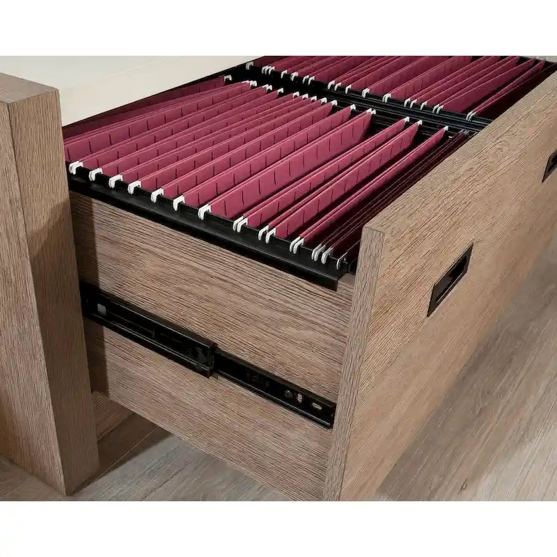 Sliding-Door Filing Bookcase in Brushed Oak
