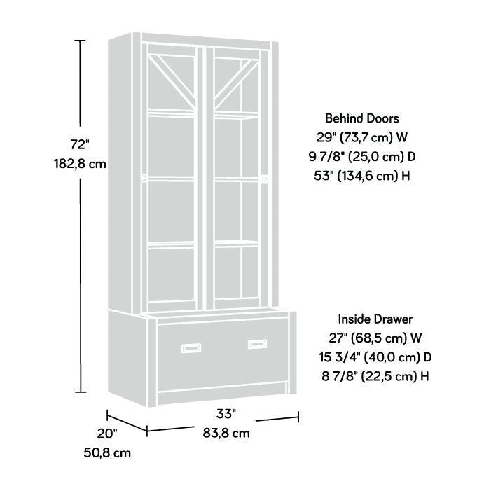 Sliding-Door Filing Bookcase in Brushed Oak