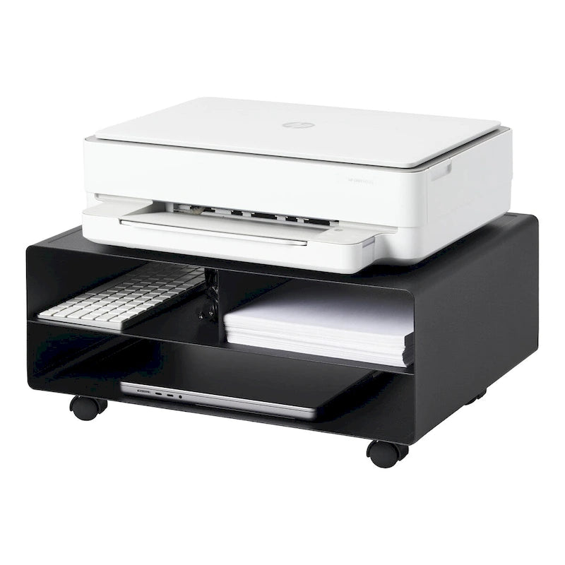 Steel Rolling Printer Stand with Storage, 59.4 lb Capacity
