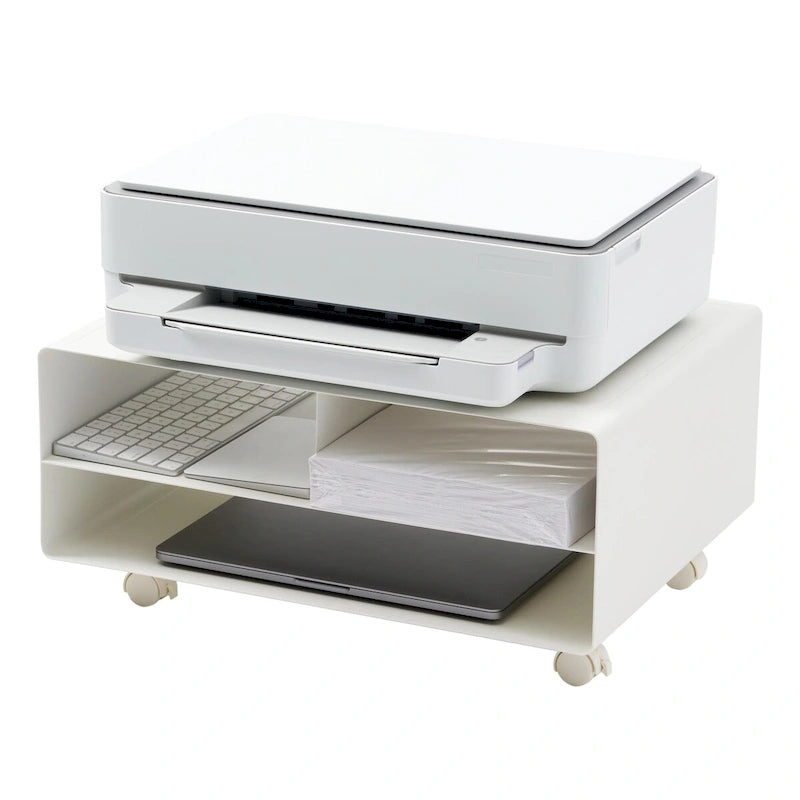 Steel Rolling Printer Stand with Storage, 59.4 lb Capacity