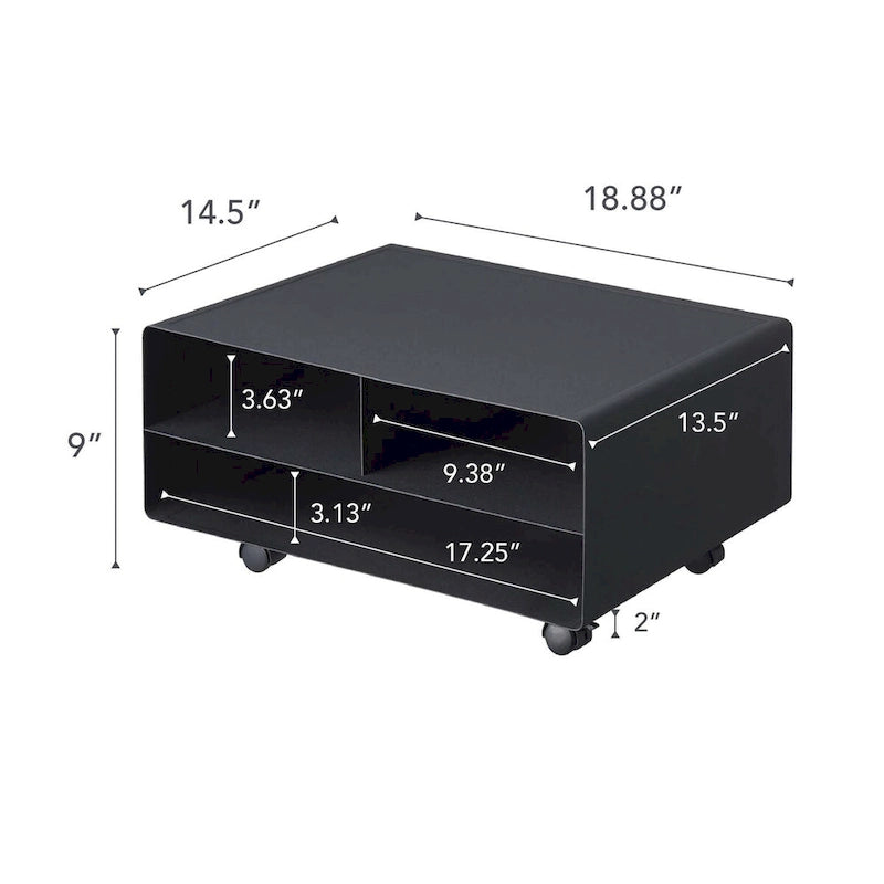 Steel Rolling Printer Stand with Storage, 59.4 lb Capacity