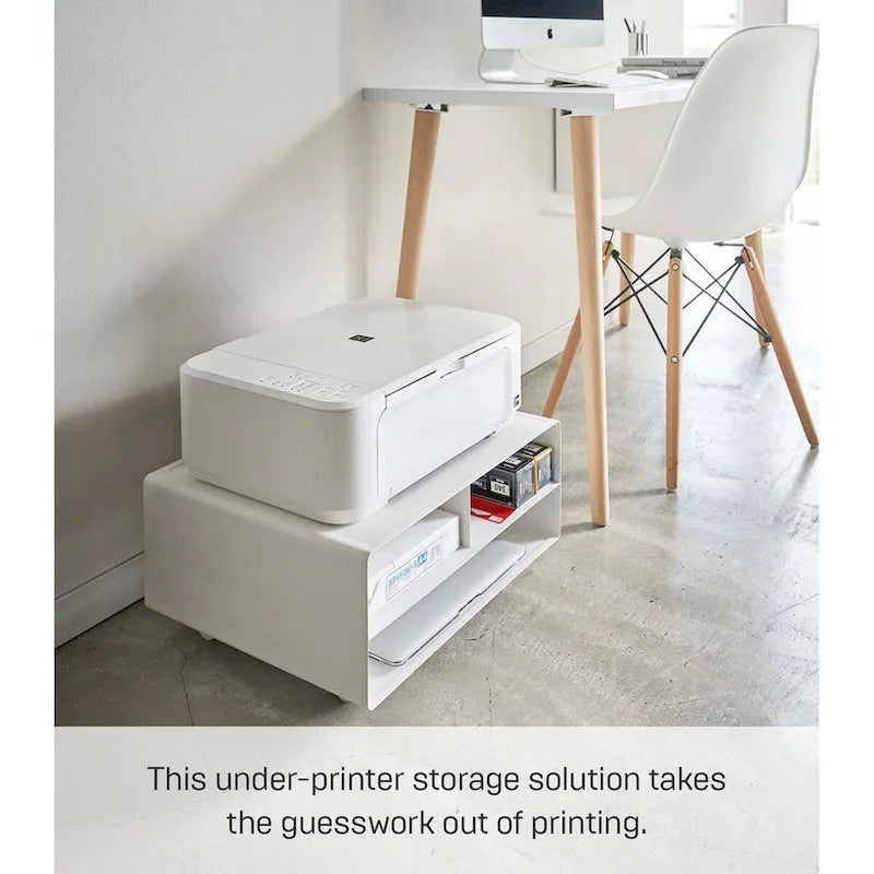 Steel Rolling Printer Stand with Storage, 59.4 lb Capacity
