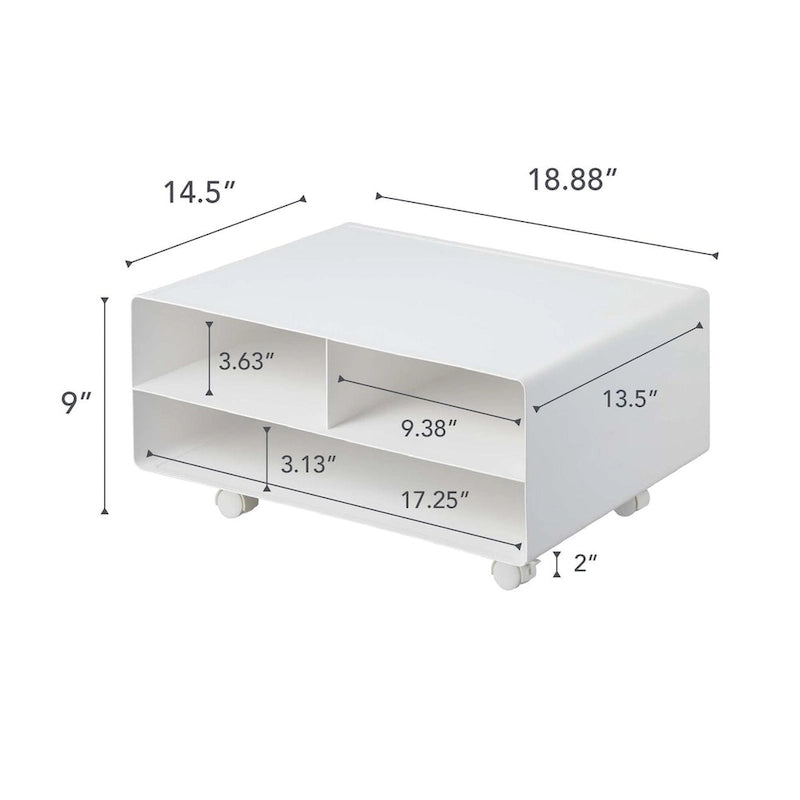 Steel Rolling Printer Stand with Storage, 59.4 lb Capacity