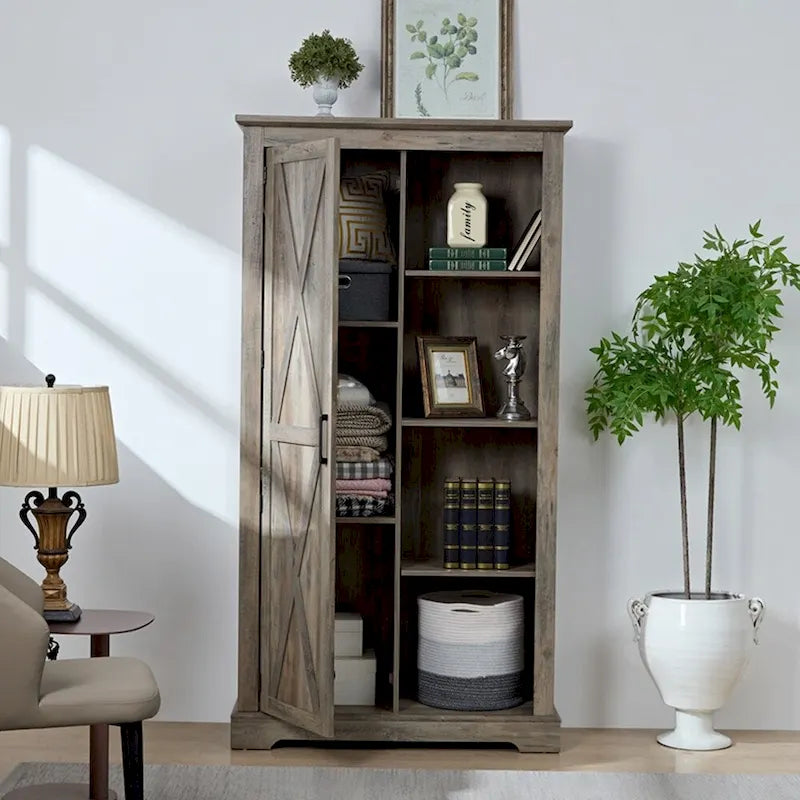 Tall Barn Door Storage Cabinet