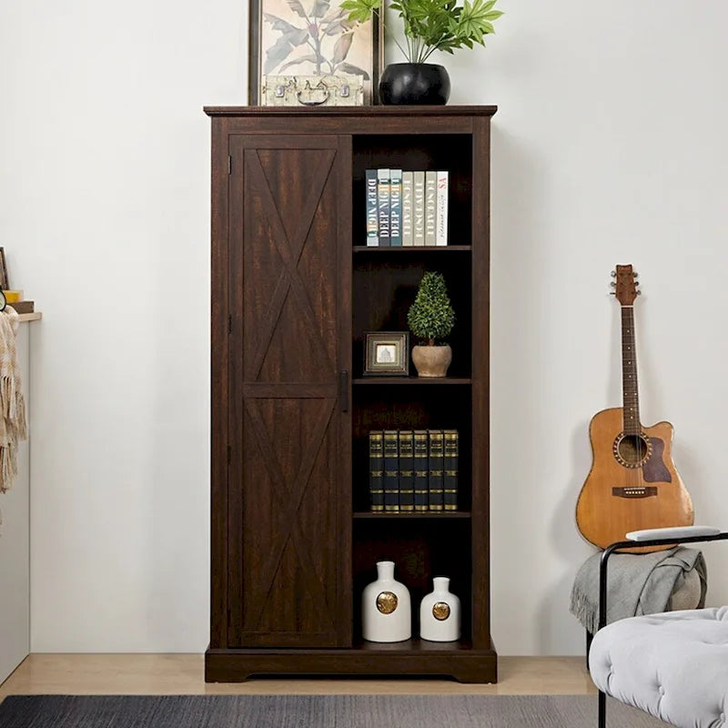 Tall Barn Door Storage Cabinet