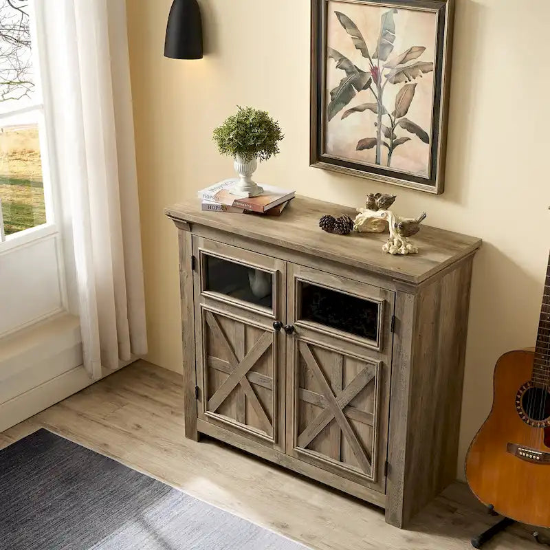 Two-Door Glass Storage Cabinet