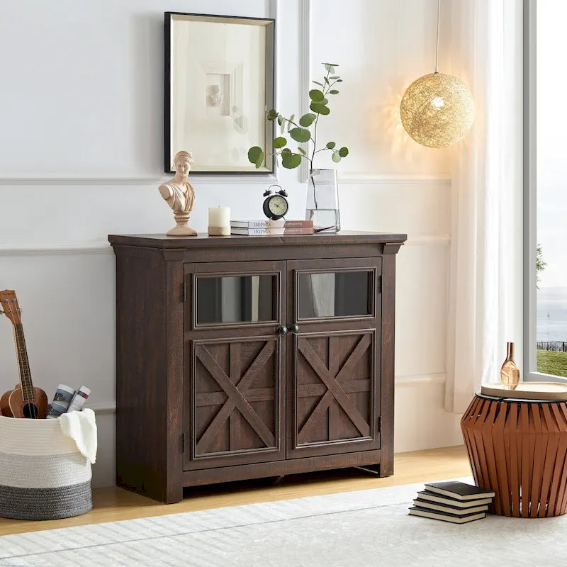 Two-Door Glass Storage Cabinet
