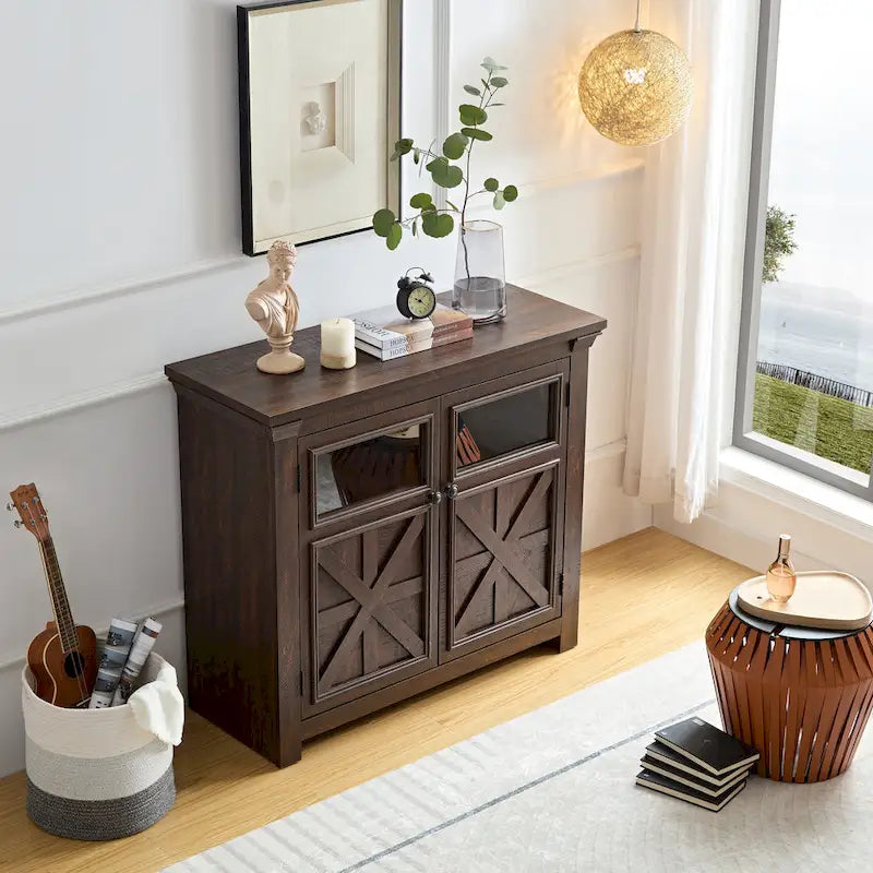 Two-Door Glass Storage Cabinet
