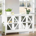 Buffet Cabinet with Tempered Glass Doors and Adjustable Shelf