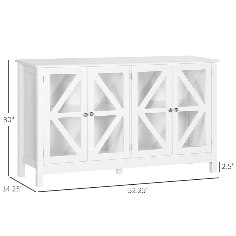 Buffet Cabinet with Glass Doors & Adjustable Shelves