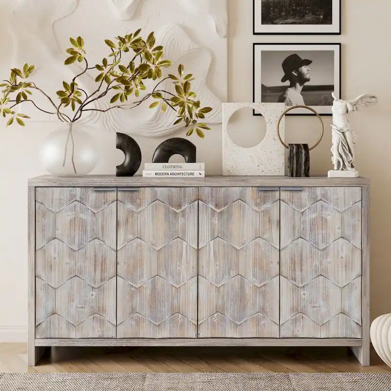 Accent Cabinet Farmhouse Style Wooden Cabinet Sideboard Buffet