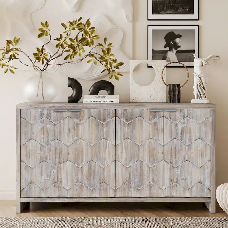 Accent Cabinet Farmhouse Style Wooden Cabinet Sideboard Buffet