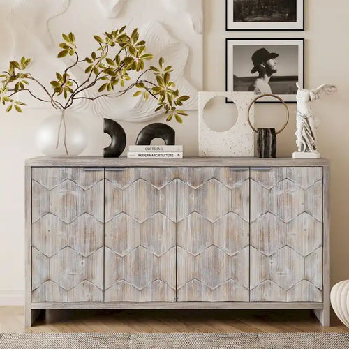 Accent Cabinet Farmhouse Style Wooden Cabinet Sideboard Buffet