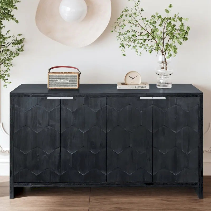 Accent Cabinet Farmhouse Style Wooden Cabinet Sideboard Buffet