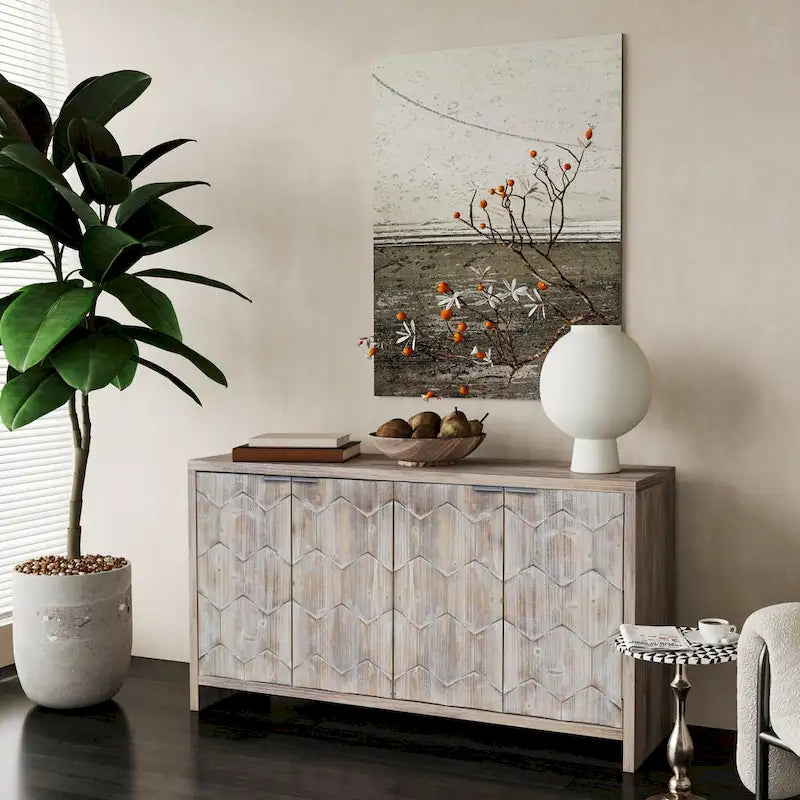 Accent Cabinet Farmhouse Style Wooden Cabinet Sideboard Buffet