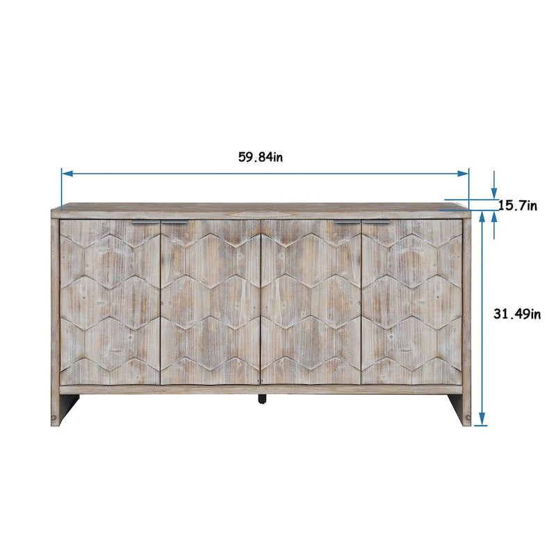 Accent Cabinet Farmhouse Style Wooden Cabinet Sideboard Buffet