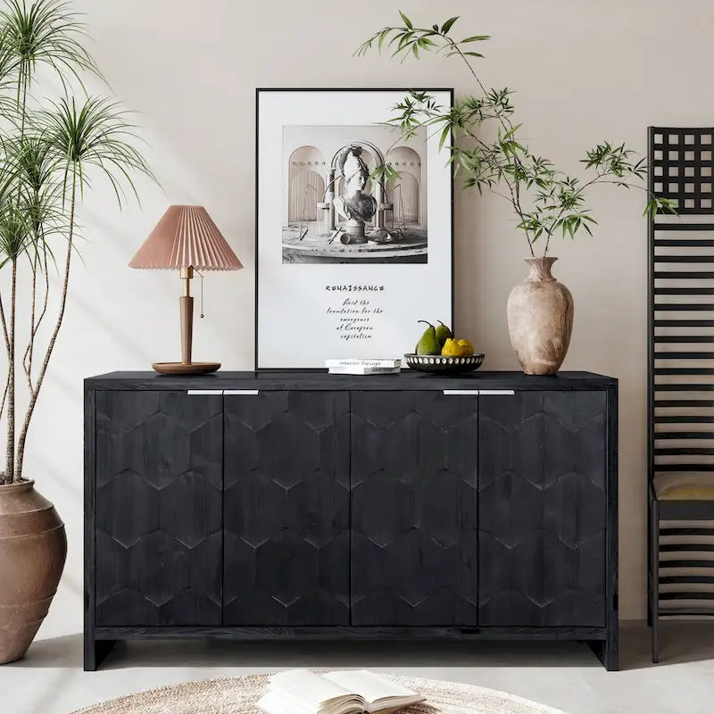 Accent Cabinet Farmhouse Style Wooden Cabinet Sideboard Buffet
