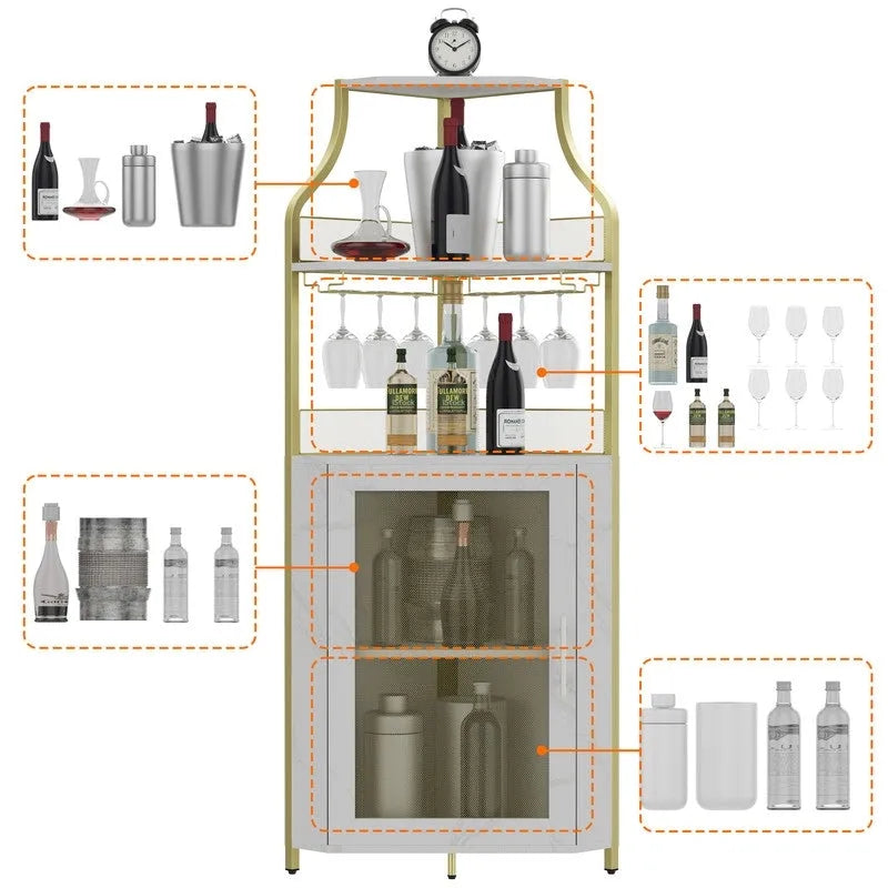 Industrial Corner Wine Cabinet