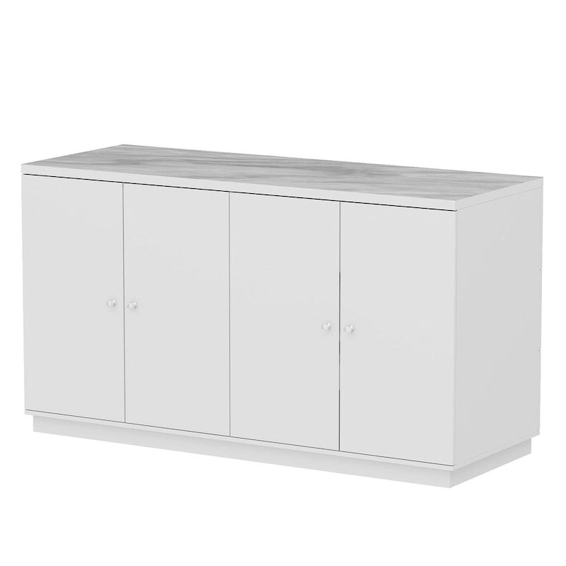 White Storage Sideboard with Six Drawers - 63 in