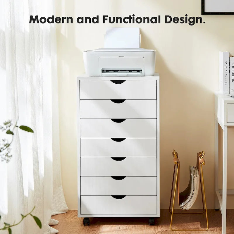 7-Drawer Chest with Wheels, Mobile Storage Cabinet