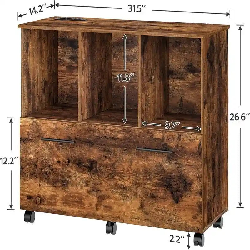 Mobile Filing Cabinet with Charging Station
