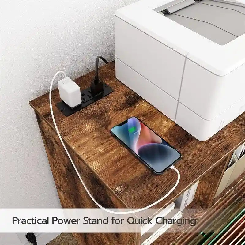 Mobile Filing Cabinet with Charging Station