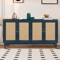 Wood and Rattan Two-Door Sideboard