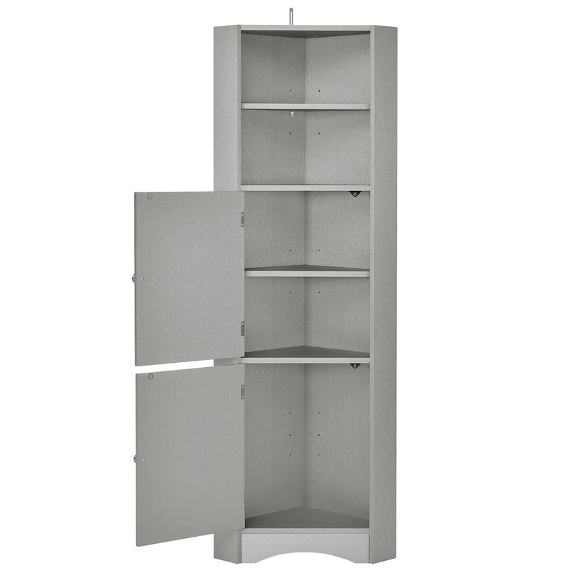 Corner Bathroom Cabinet with Doors and Adjustable Shelves