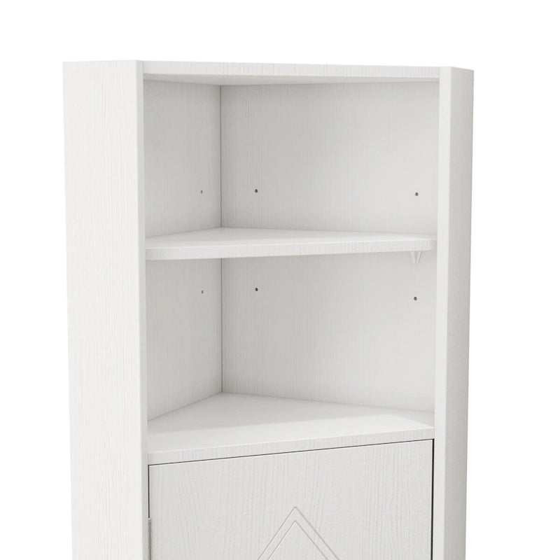 Corner Bathroom Cabinet with Doors and Adjustable Shelves
