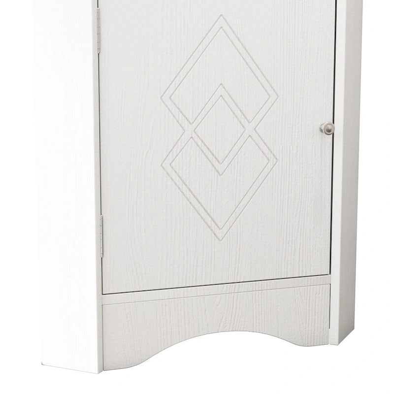 Corner Bathroom Cabinet with Doors and Adjustable Shelves
