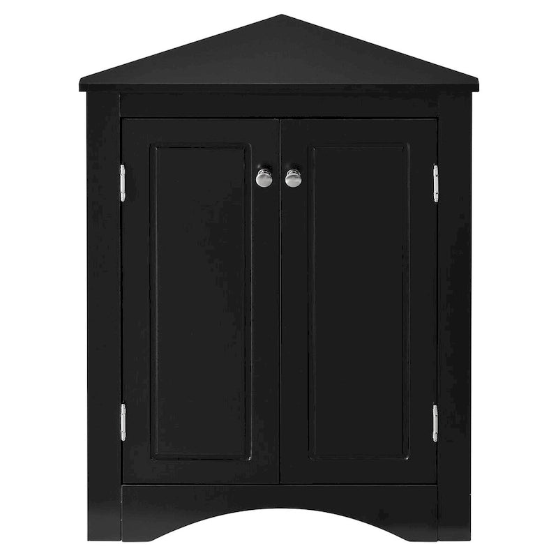 Corner Bathroom Storage Cabinet with Adjustable Shelves, Freestanding Floor Cabinet
