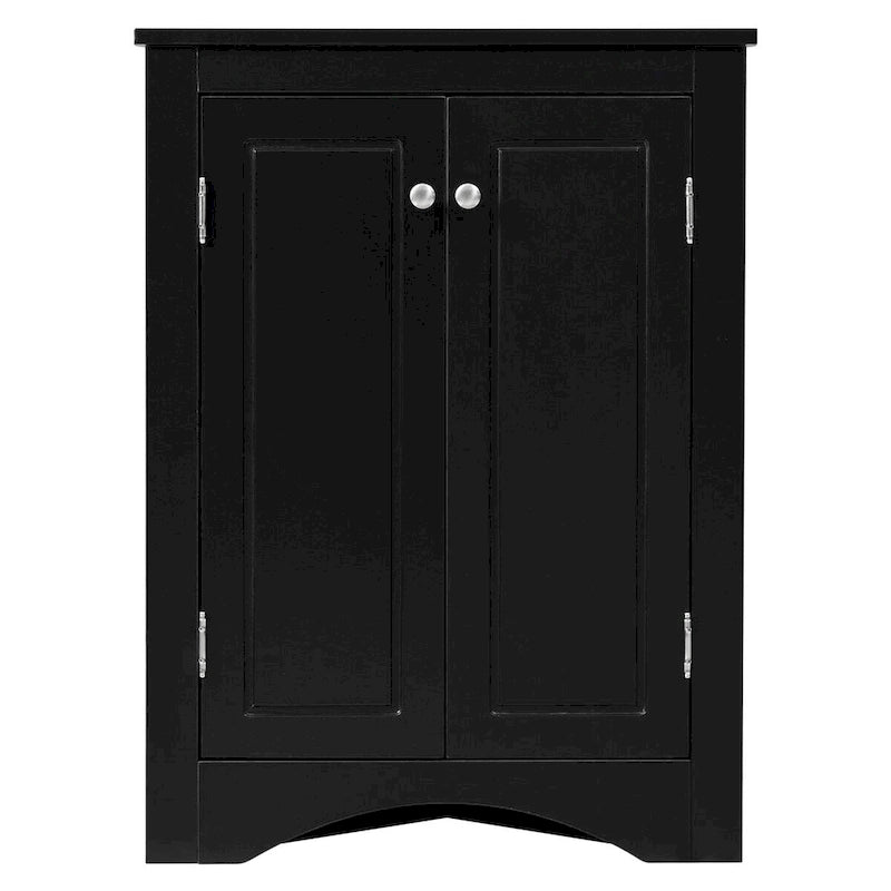 Corner Bathroom Storage Cabinet with Adjustable Shelves, Freestanding Floor Cabinet