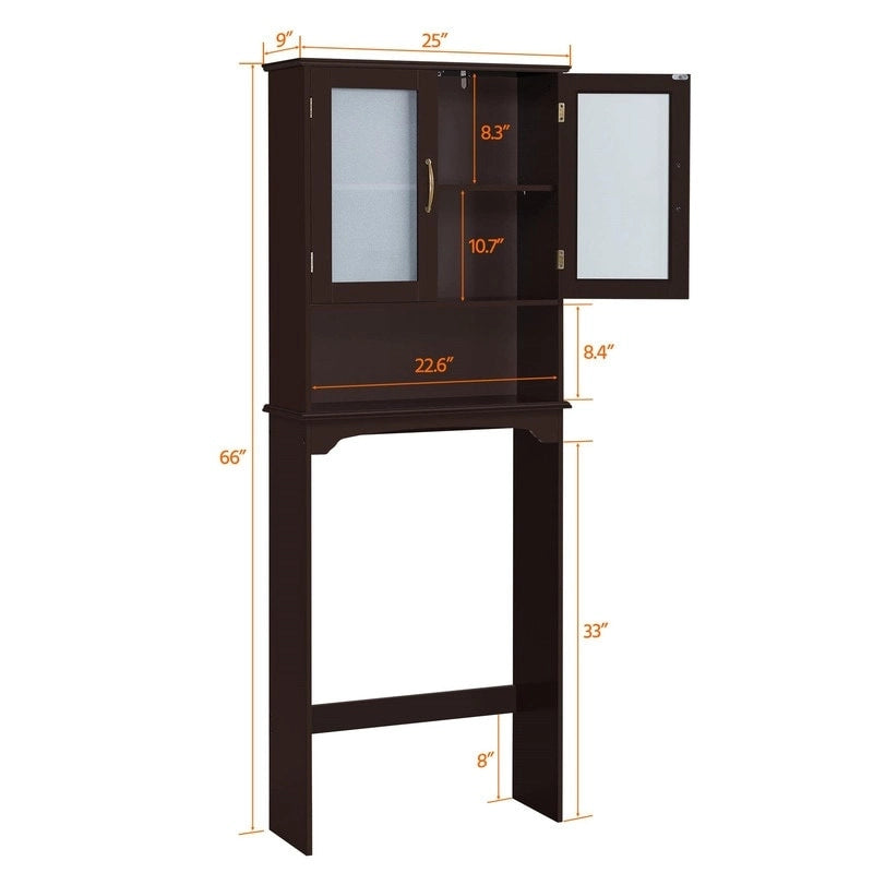 Over-the-Toilet Storage Cabinet - 9D x 25W x 66H