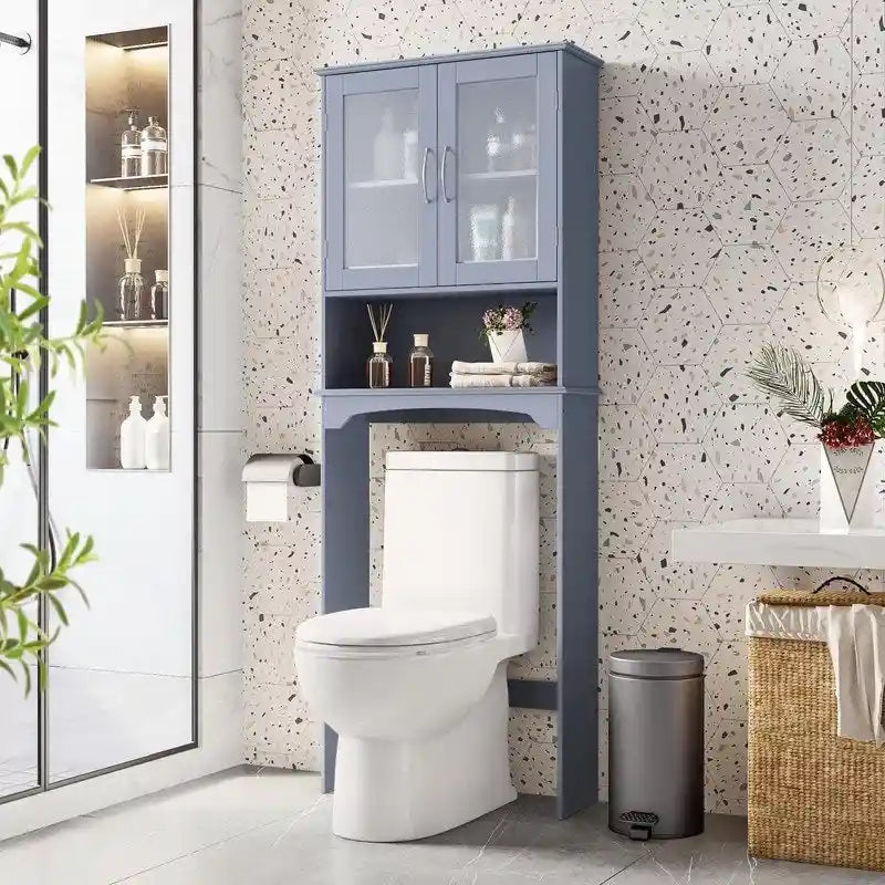 Over-the-Toilet Storage Cabinet - 9D x 25W x 66H