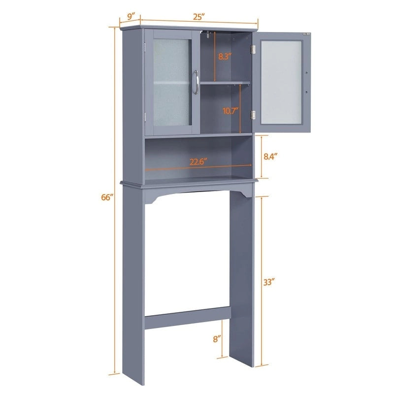 Over-the-Toilet Storage Cabinet - 9D x 25W x 66H