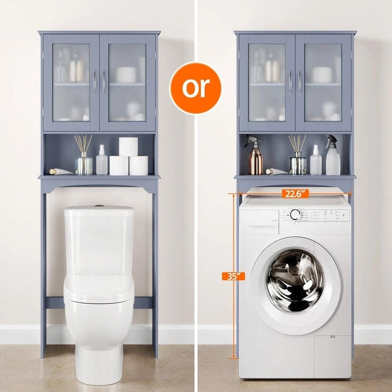 Over-the-Toilet Storage Cabinet - 9D x 25W x 66H
