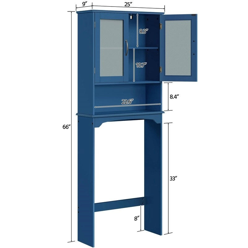 Over-the-Toilet Storage Cabinet - 9D x 25W x 66H