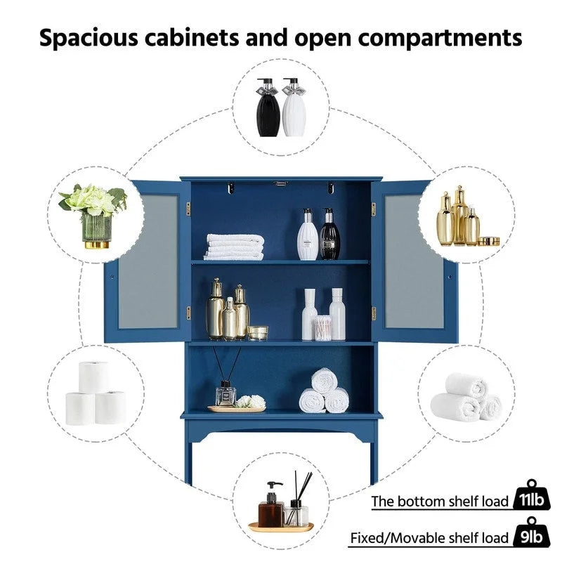 Over-the-Toilet Storage Cabinet - 9D x 25W x 66H