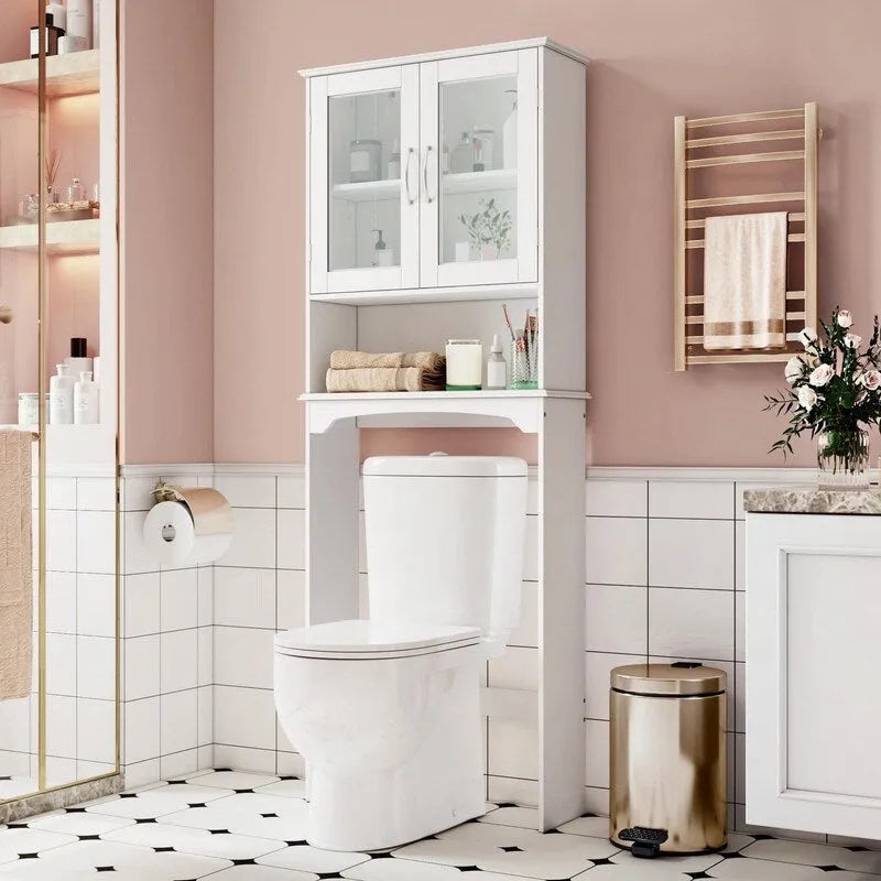 Over-the-Toilet Storage Cabinet - 9D x 25W x 66H