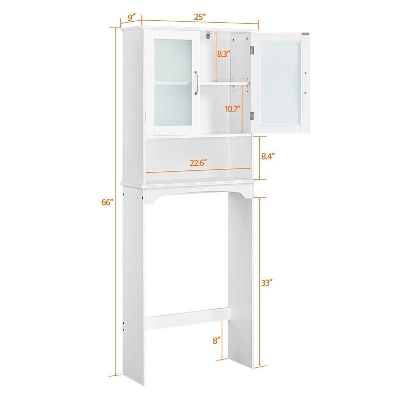 Over-the-Toilet Storage Cabinet - 9D x 25W x 66H